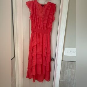 Vince Camuto Vibrant Coral midi Dress
